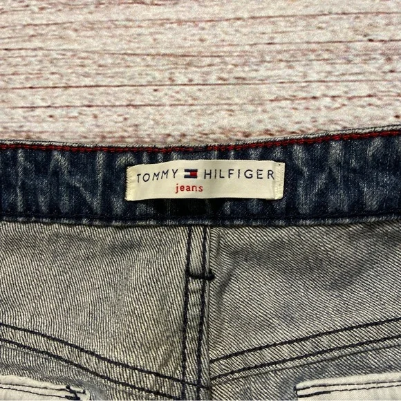Vintage Tommy Hilfiger Jeans Womens Size 10 Slash Pockets Blue Embroidered - Picture 4 of 9